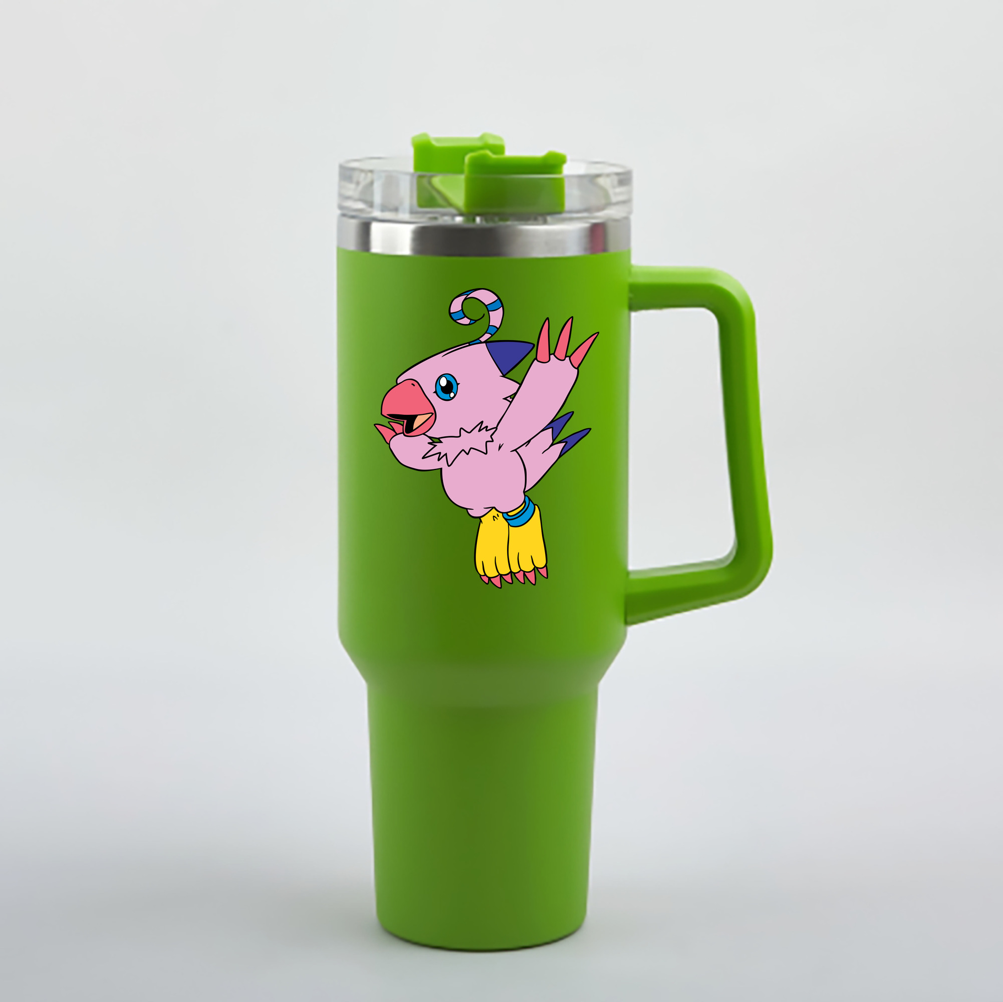 （画像用） Digimon デジタルモンスター/デジモン 1200mL車用タンブラー - クリスタルステッカー（プラスチックストロー付き）